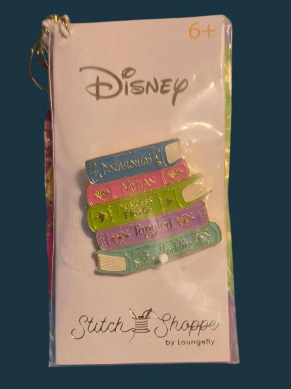 Stitch Shoppe Loungefly Disney Princess Books Volume 2 Crossbody Bag New w/Pin